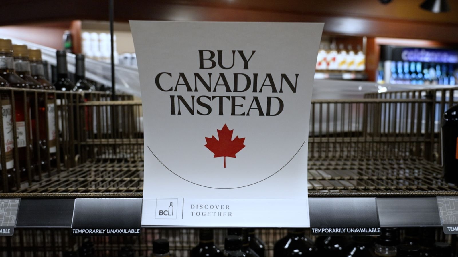 A sign asking consumers to