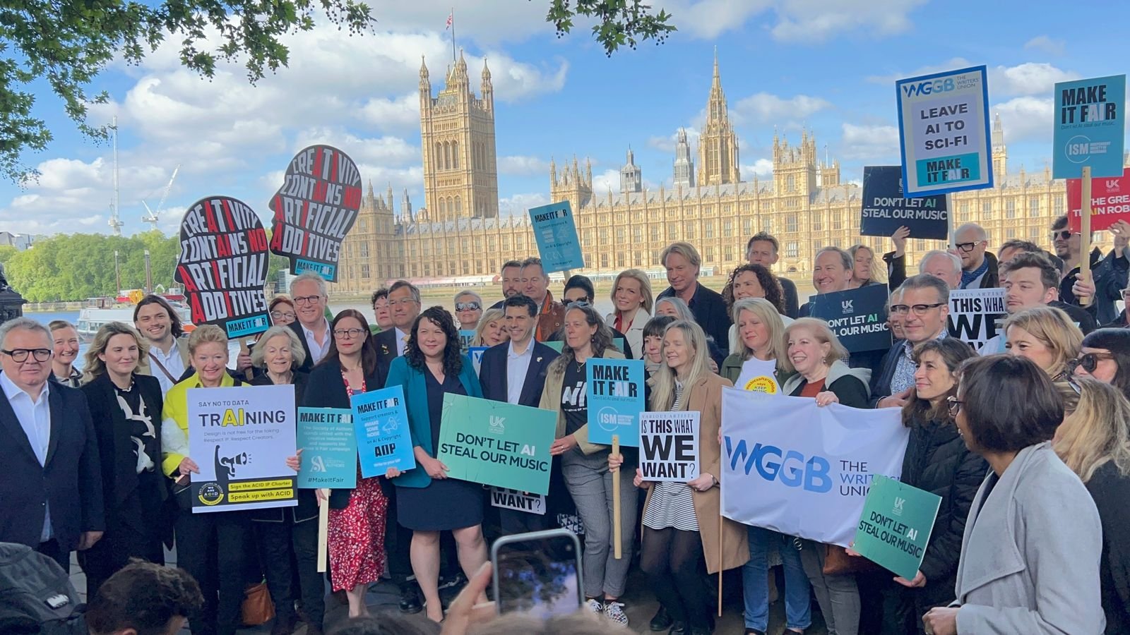 UK Music protest against AI plans at Westminster