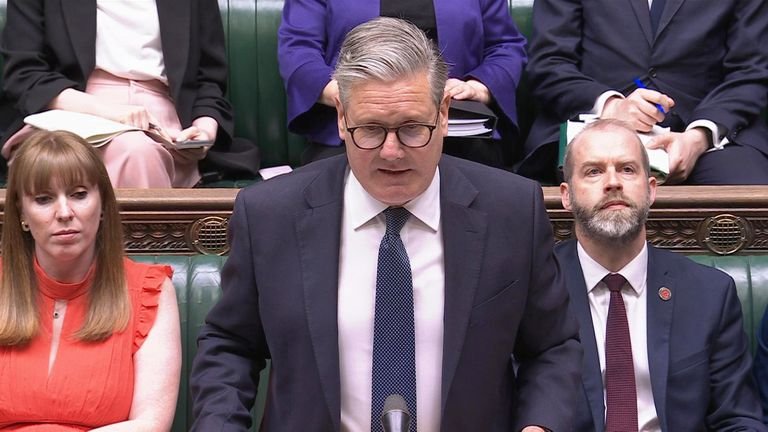 Keir Starmer during PMQs