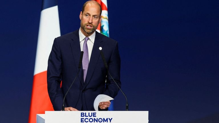 The Prince of Wales speaking at the Blue Economy and Finance Forum (BEFF) at the Grimaldi Forum in Monaco. The forum, organized by the Gover
