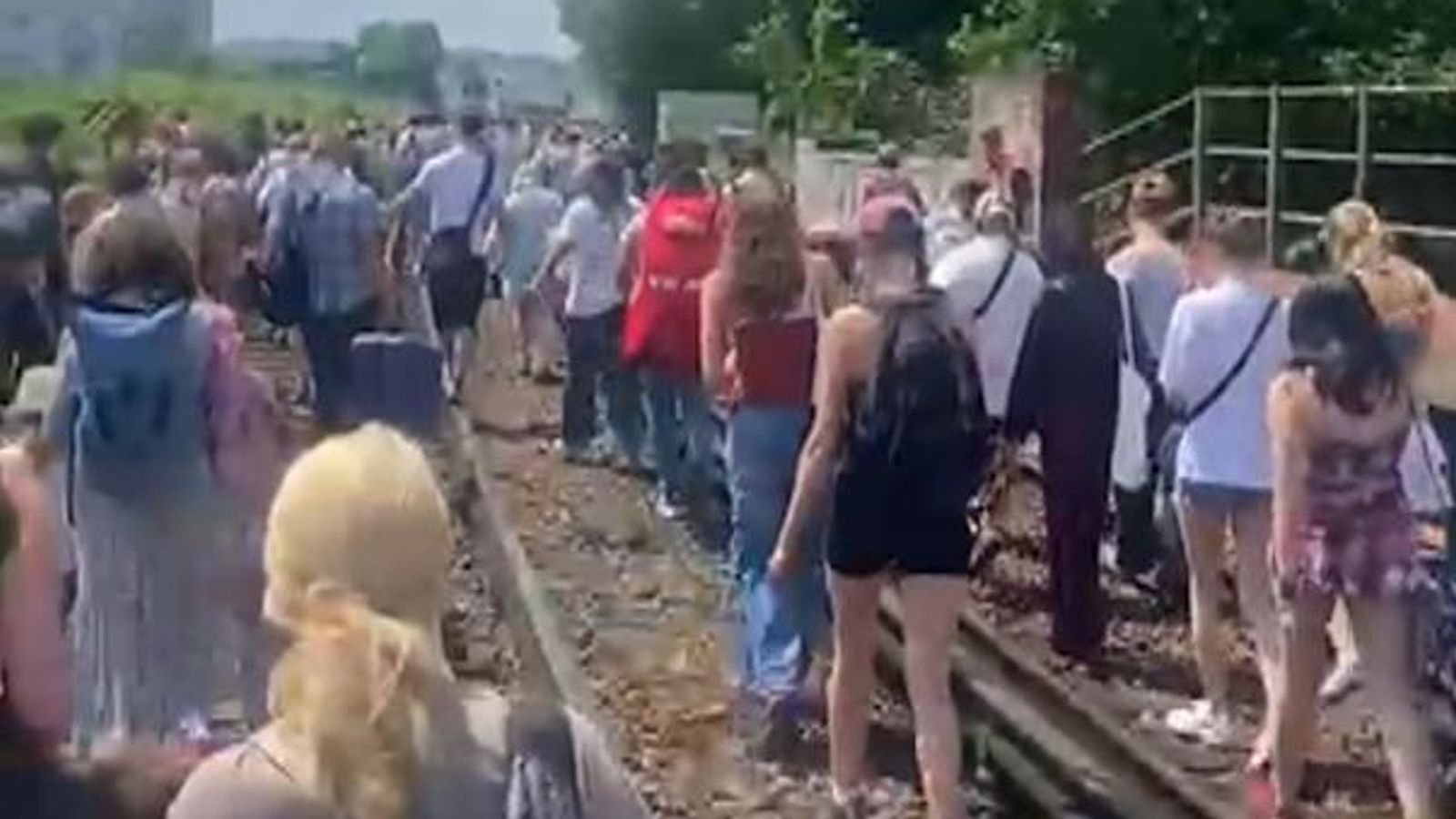 Train passengers evacuated at Loughborough Junction. Pic: Ioannis Dimitrousis