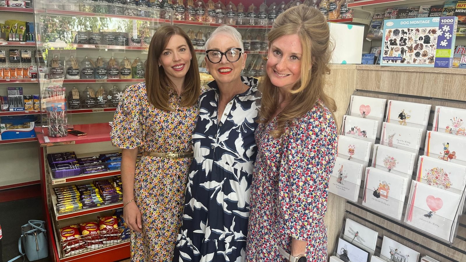 Kate and Rebecca with their mother, Elaine