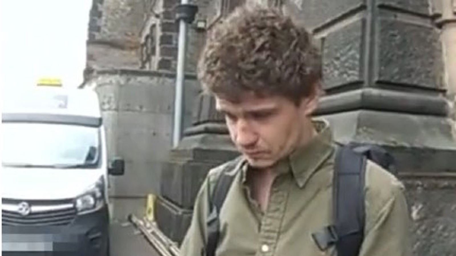 Liam Hutchinson being caught by officers in bodycam footage. Pic: Met Police