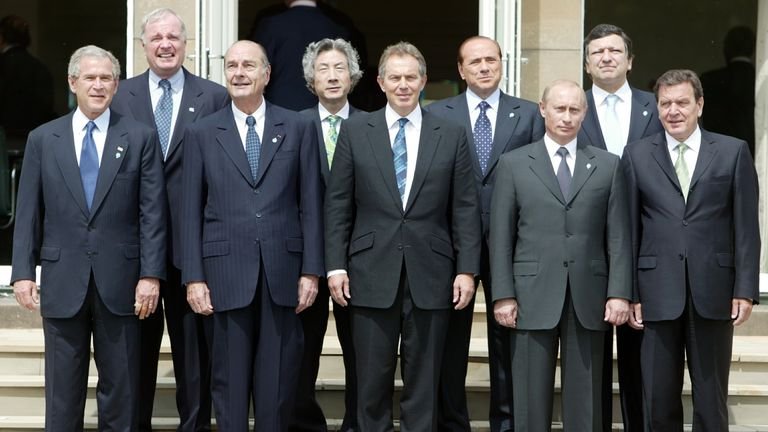 G8 leaders pose for a photo at the end of the 2005 summit in Gleneagles, Scotland. File pic: Reuters