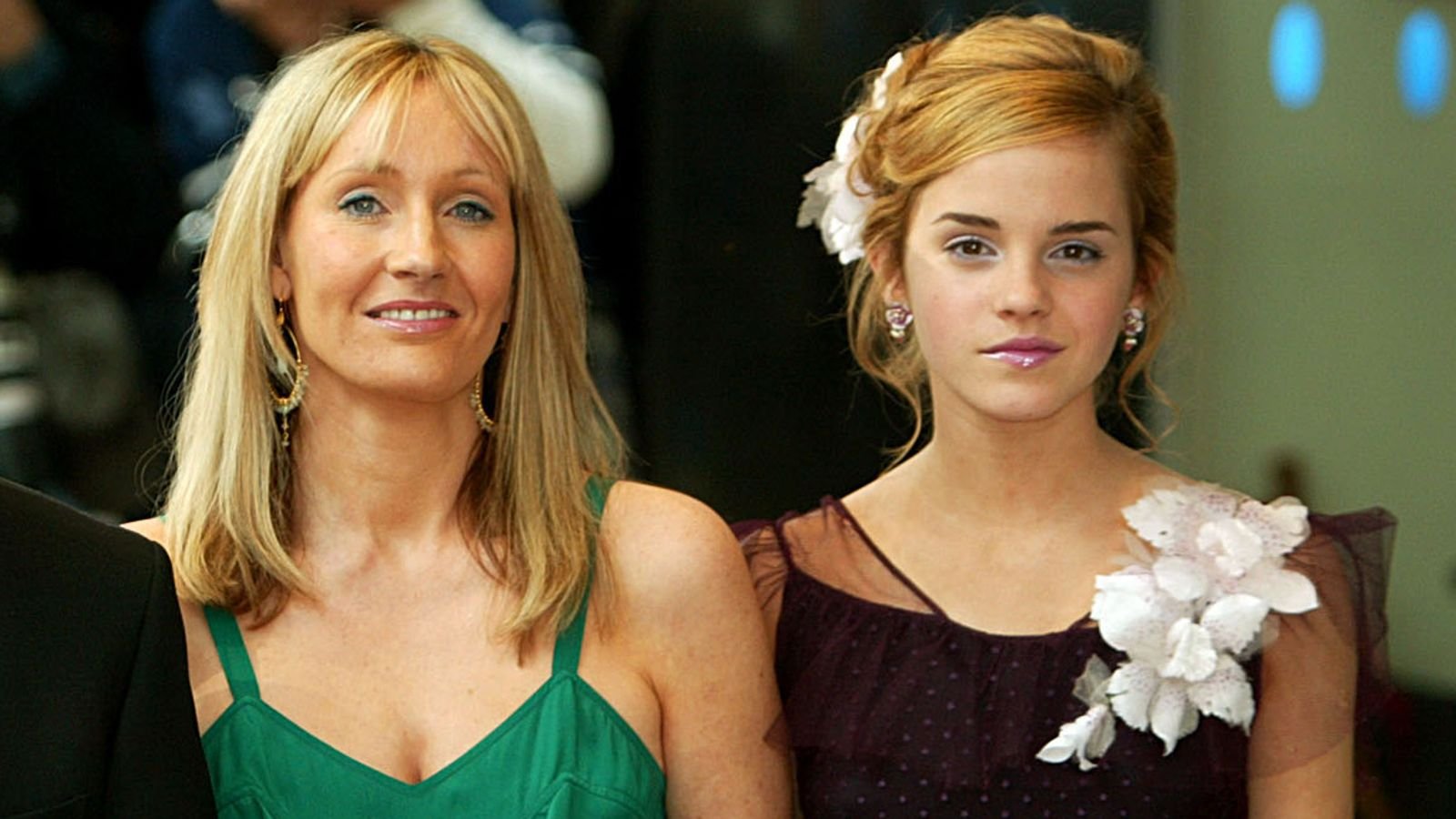 JK Rowling and Emma Watson in 2004. Pic: AP
