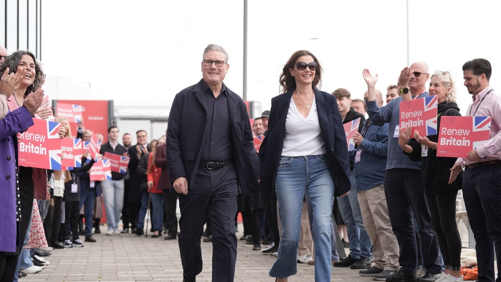 Sir Keir Starmer and his wife arriving ahead of the Labour Party Conference. Pic:PA