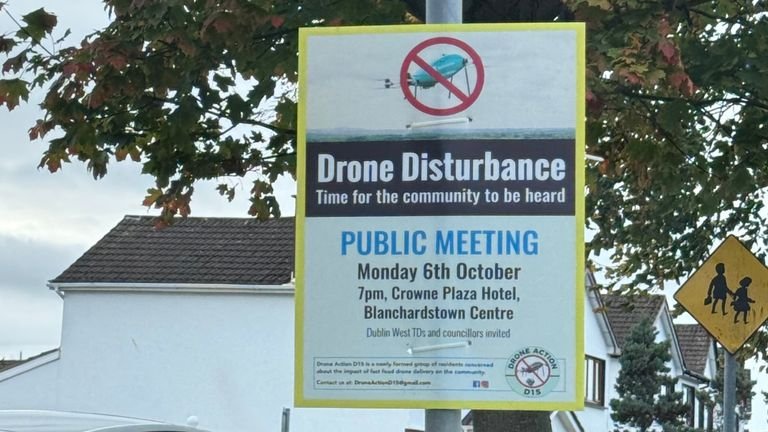 A local group is protesting against the drones