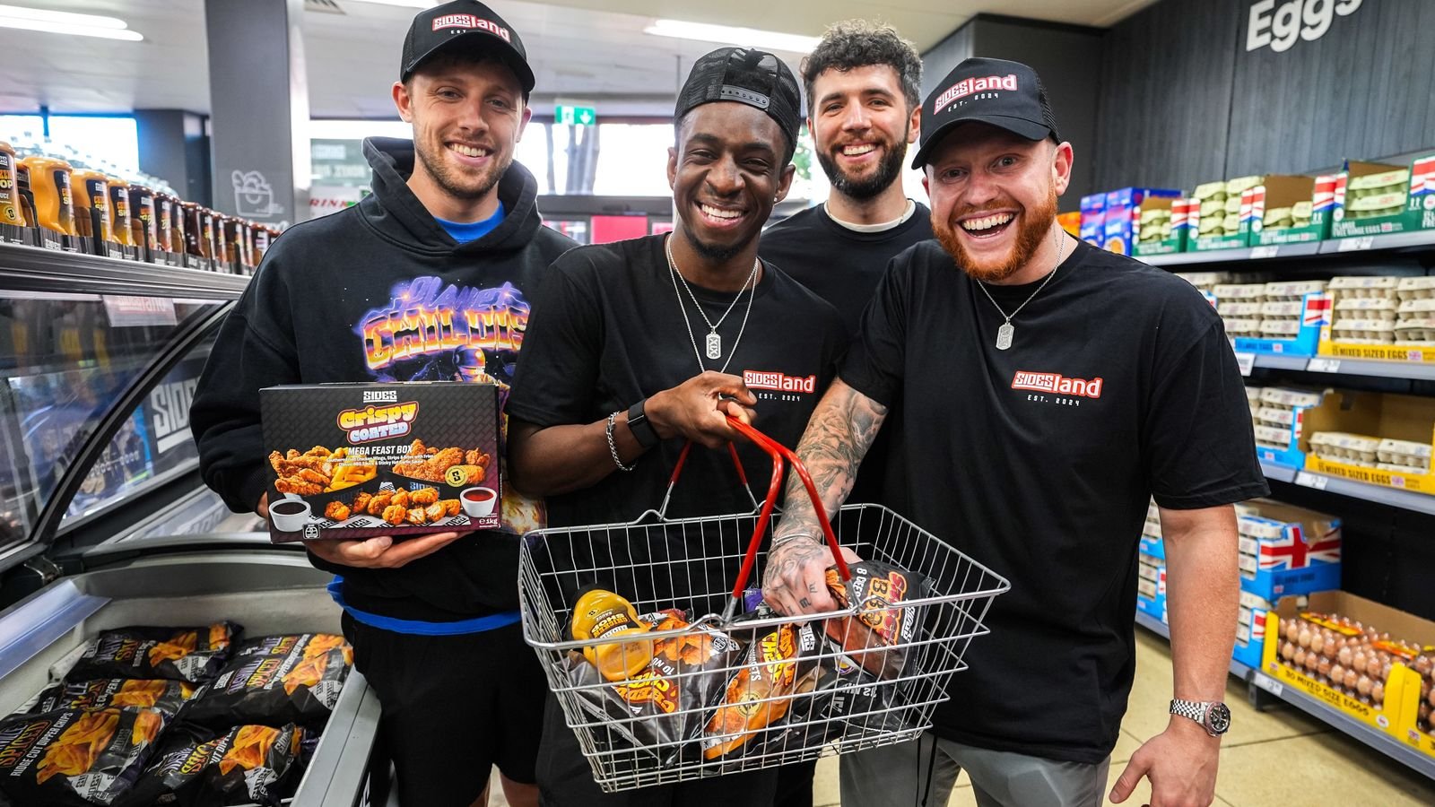 Sidemen Harry Lewis, Tobit Brown, Joshua Bradley, and Ethan Payne. Pic: PA