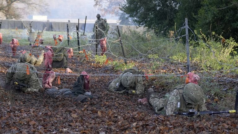 British troops have been instrumental in the training of Ukrainian soliders throughout the conflict at camps like this one in East Anglia. Pic: PA
