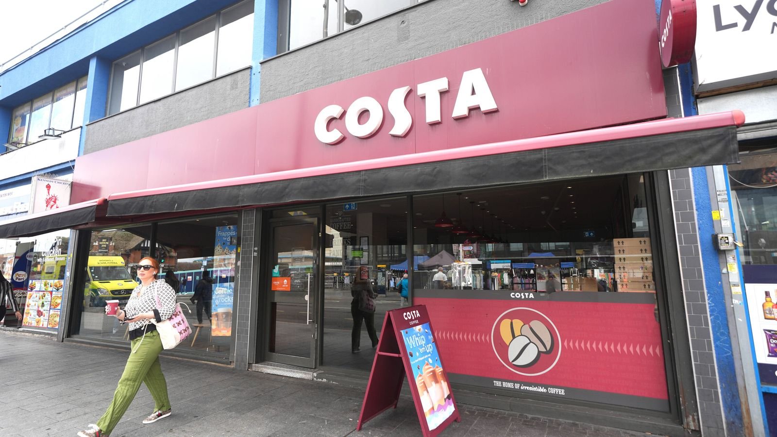 A view of the Costa Coffee branch on Station Parade in Barking, east London. Pic: PA