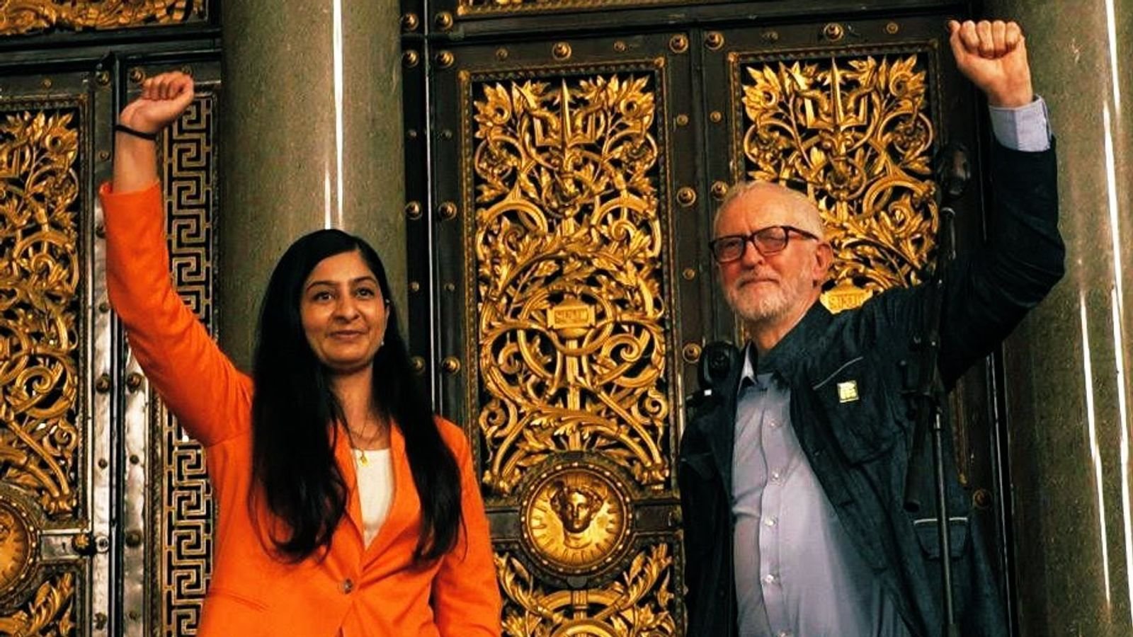 Jeremy Corbny and Zarah Sultana put on a united front. Pic: Turn Left Media