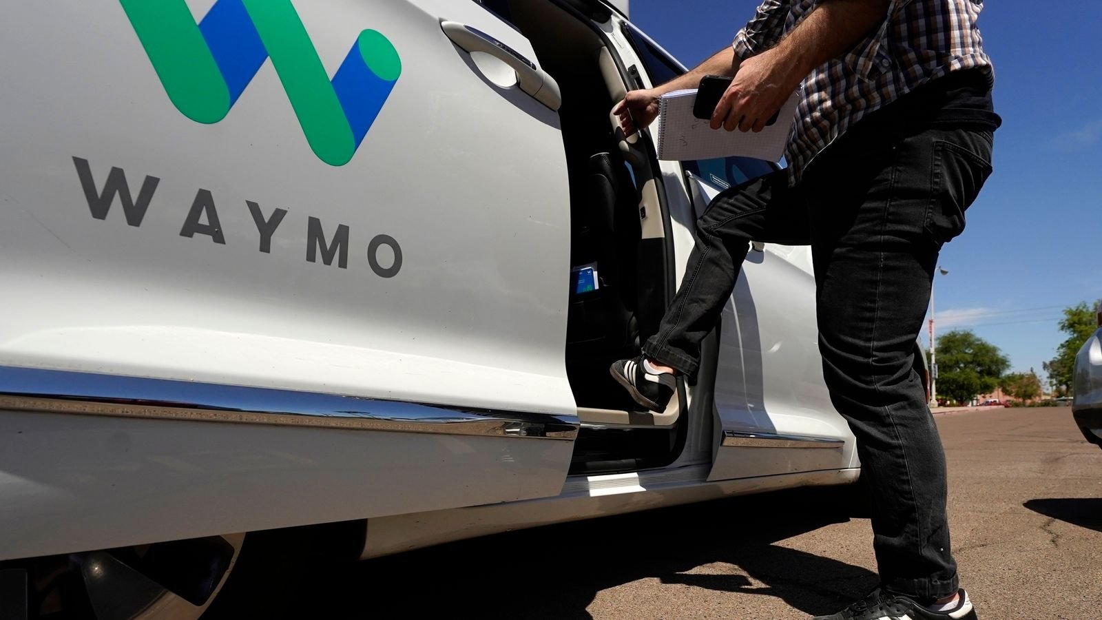A Waymo minivan arrives to pick up passengers in Arizona. File pic: AP