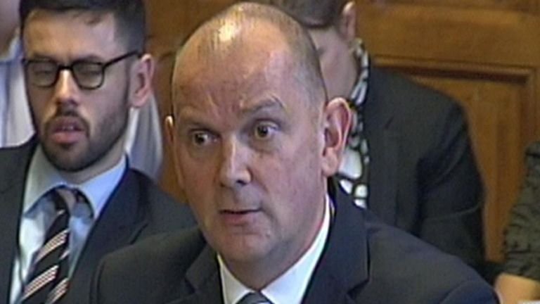 Jim Gamble giving evidence to MPs in 2010. Pic: PA