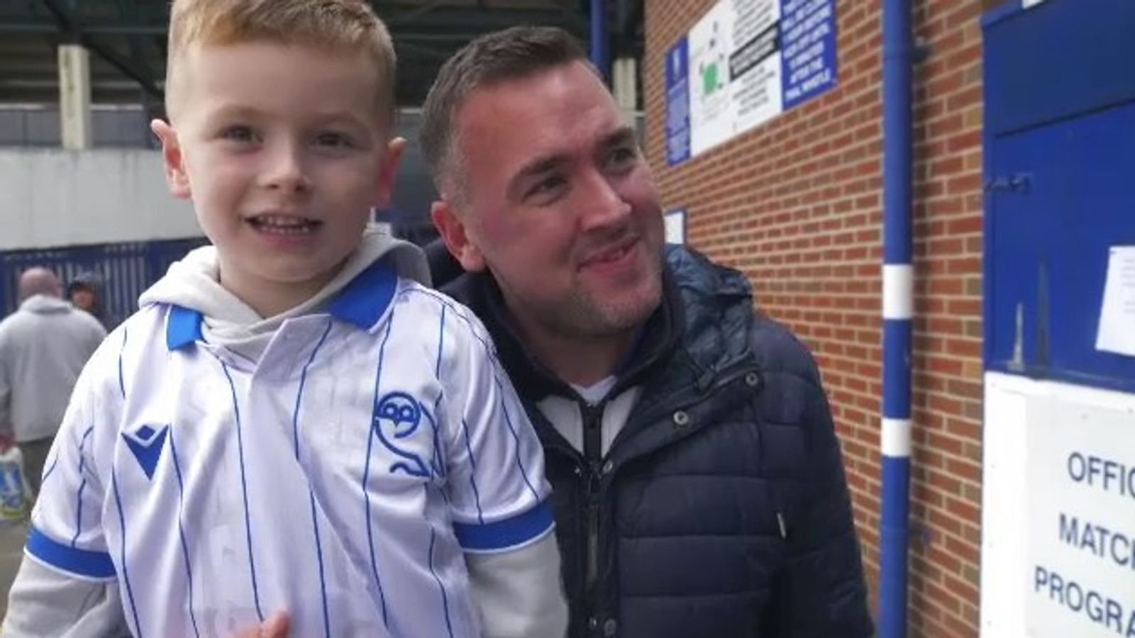 Sheffield Wednesday fan Gareth and his five-year-old son Elliot