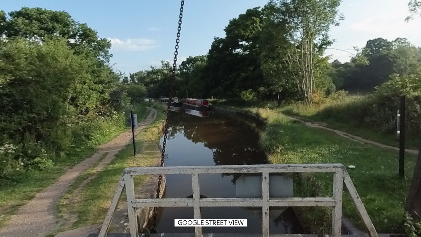 A section of canal in Whitchurch where a sinkhole has occurred. Pic:  Uy Hoang/Google Street View