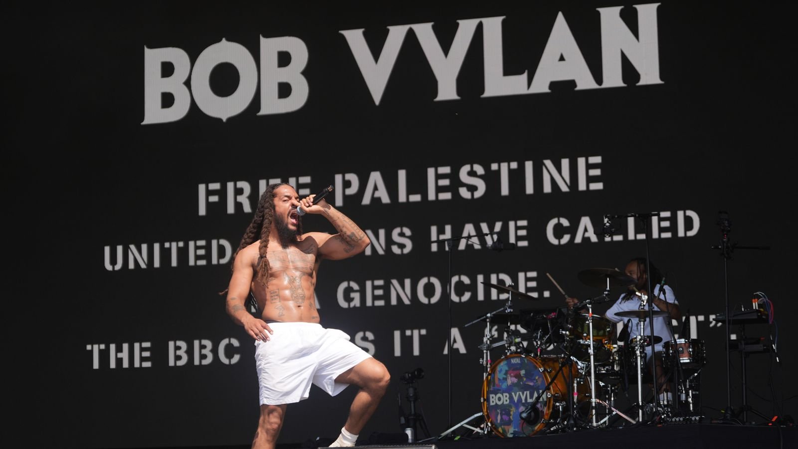 Bob Vylan on stage. Pic: PA