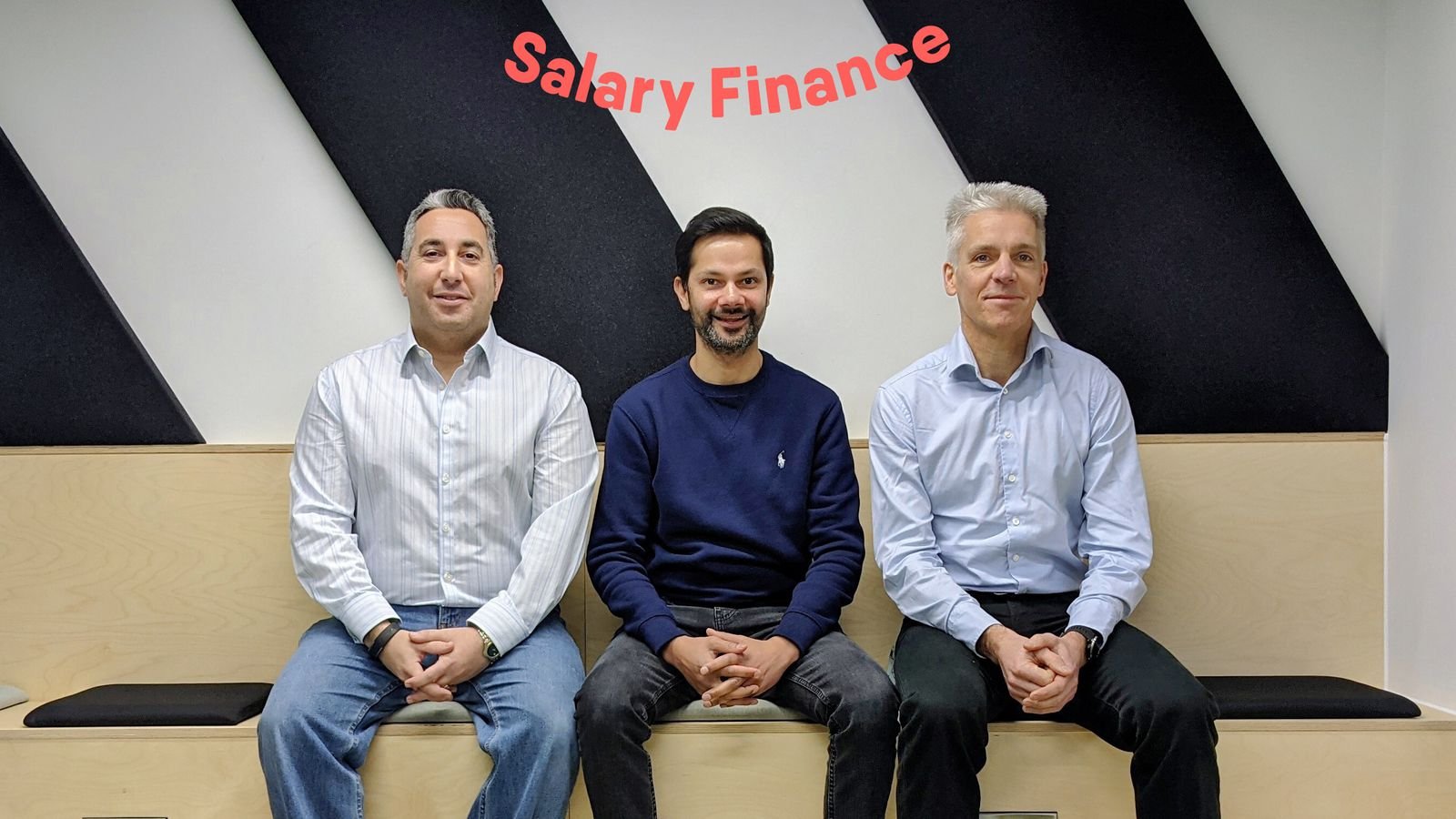 (L-R) Daniel Shakhani, Asesh Sarkar and Dan Cobley. Pic: Salary Finance