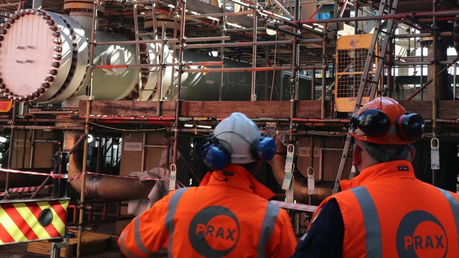 Workers are seen at the Lindsey refinery ahead of its clsoure in 2025. Pic: Prax Group