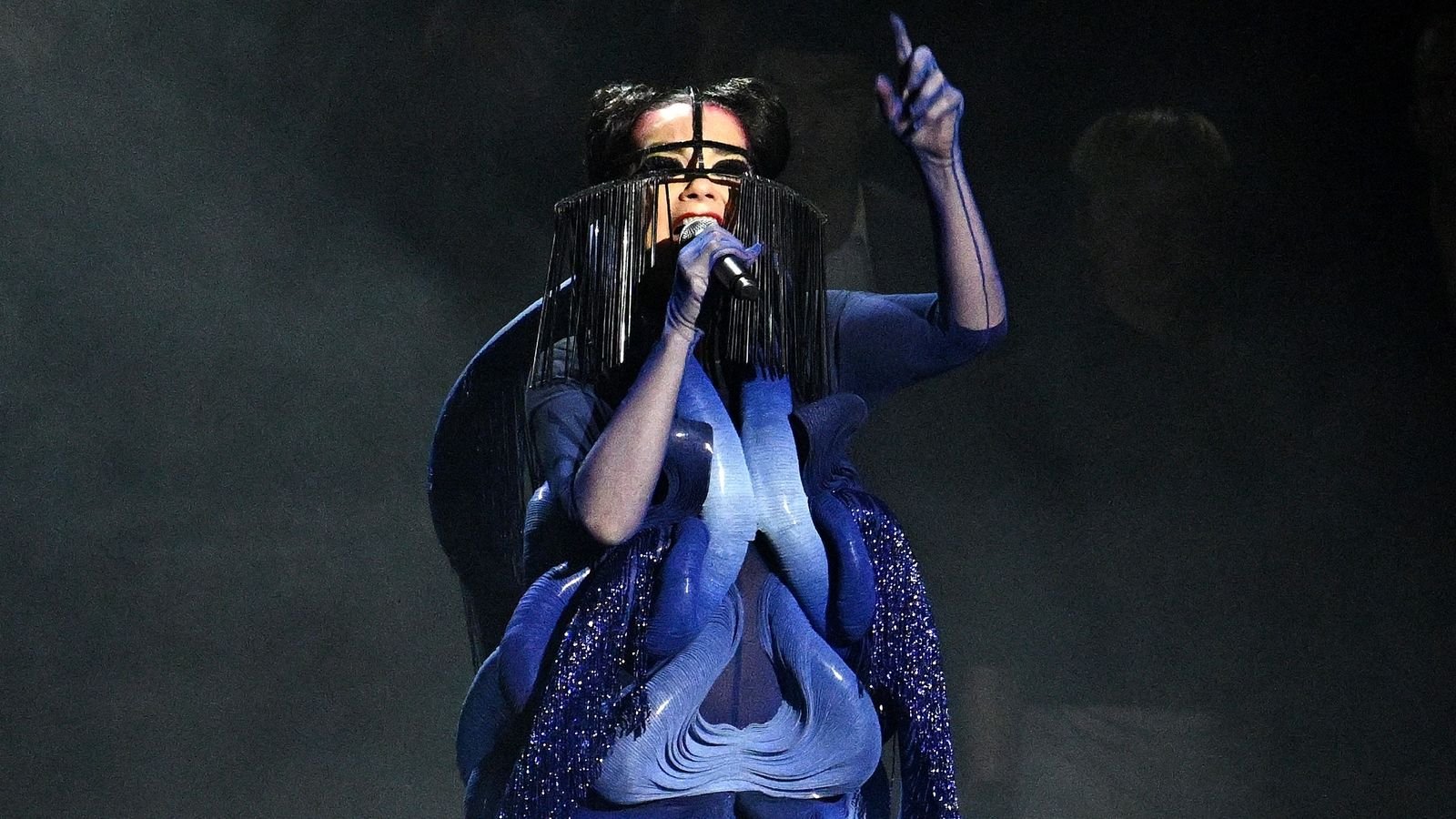 Bjork joined Rosalia on stage at the Brit Awards. Pic: PA